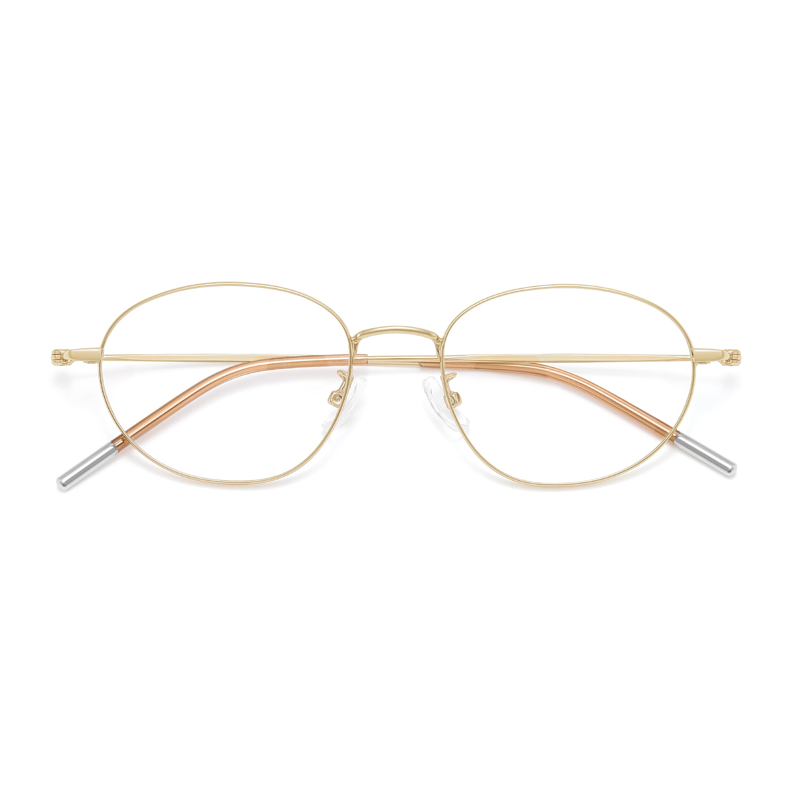 58161 Asymmetrisk, smal ramme, hudvennlige legeringsbriller