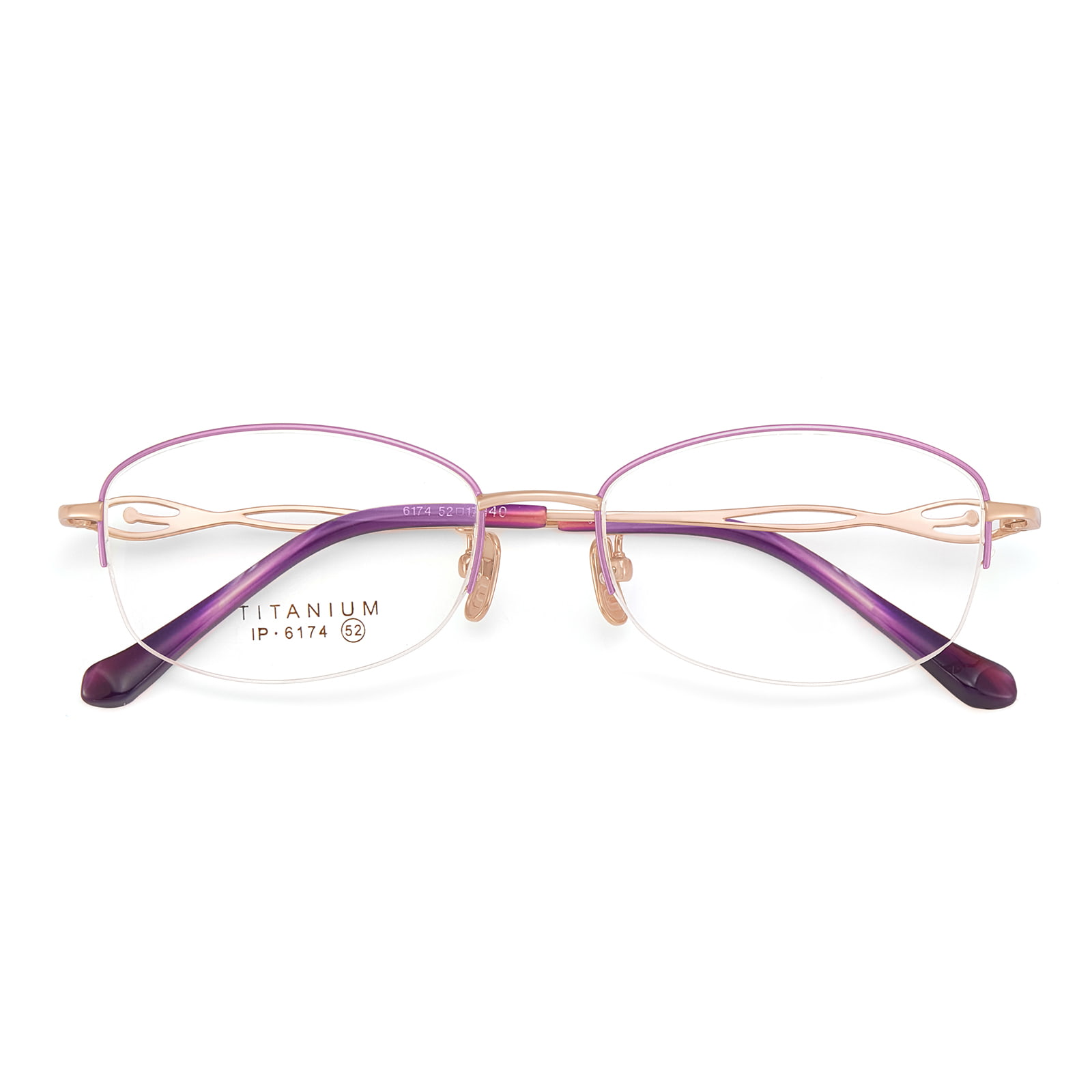6174 Halvramme med hult hode Diamond Pure Titanium-briller