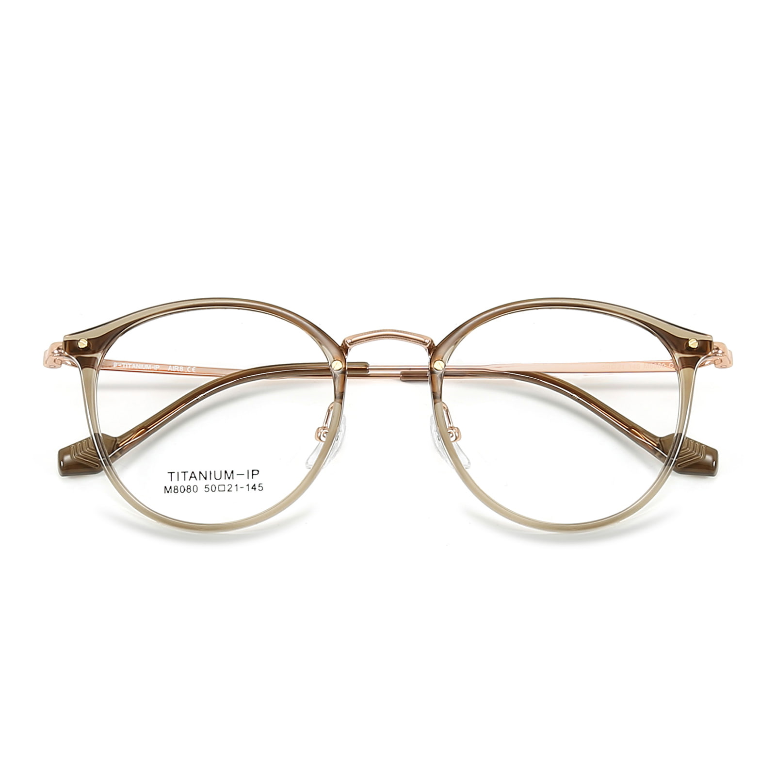 M8080 tynn rund ramme, ikke-fallende beta titanbrille
