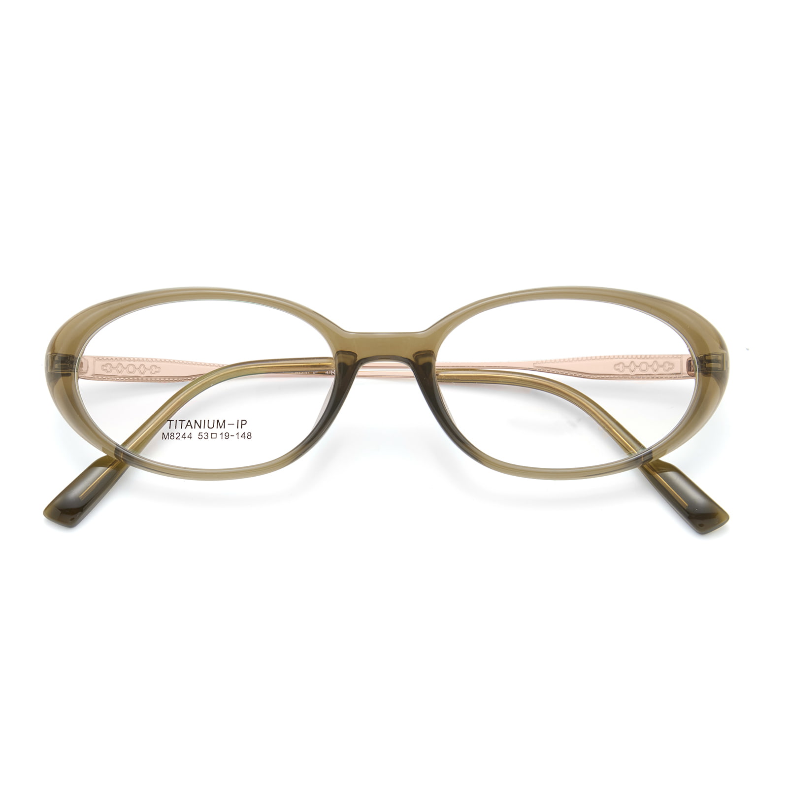 M8244 ovale, korrosjonsbestandige β titanbrille med bred kant
