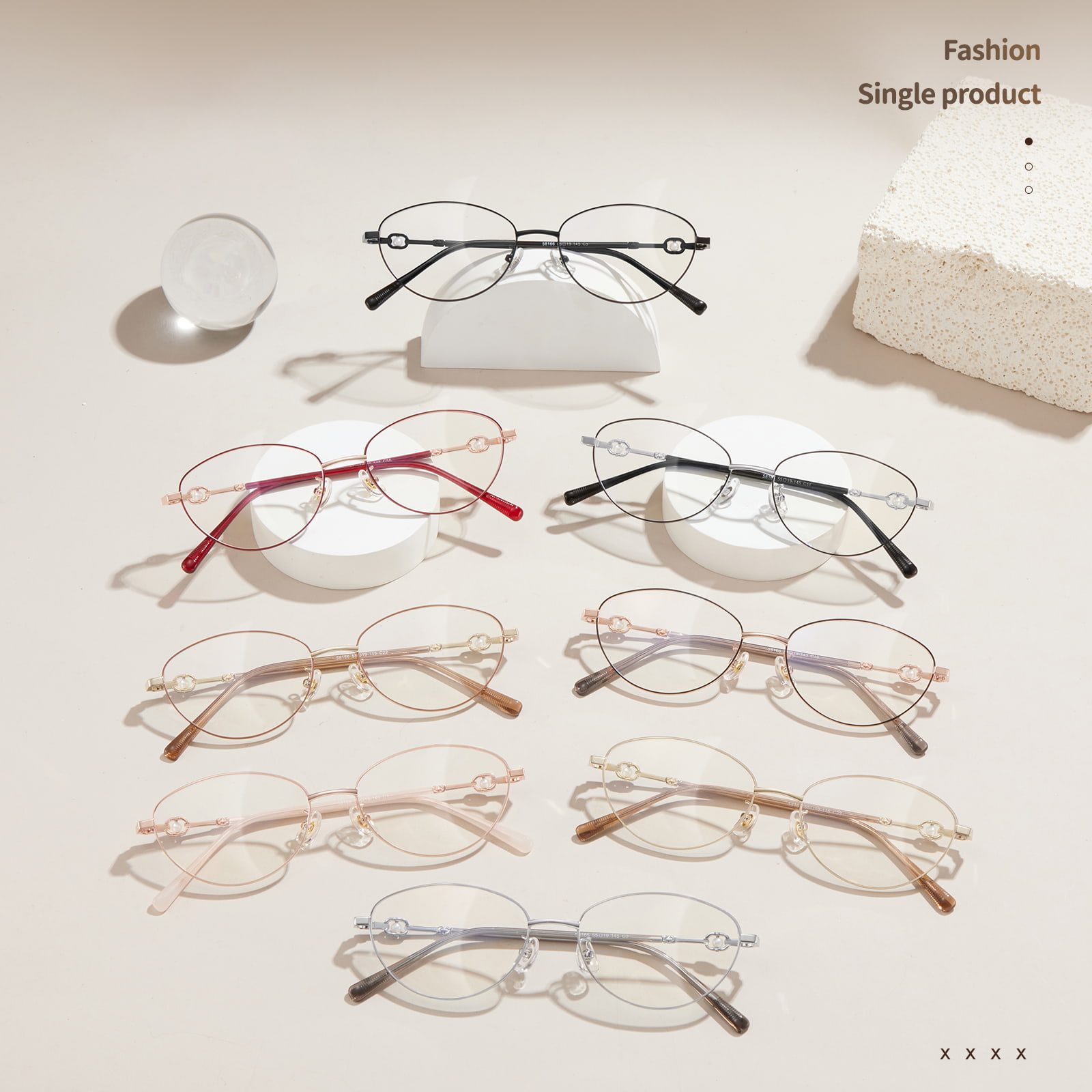 58166 Cat's Eye Pearl Pile Legeringsbriller