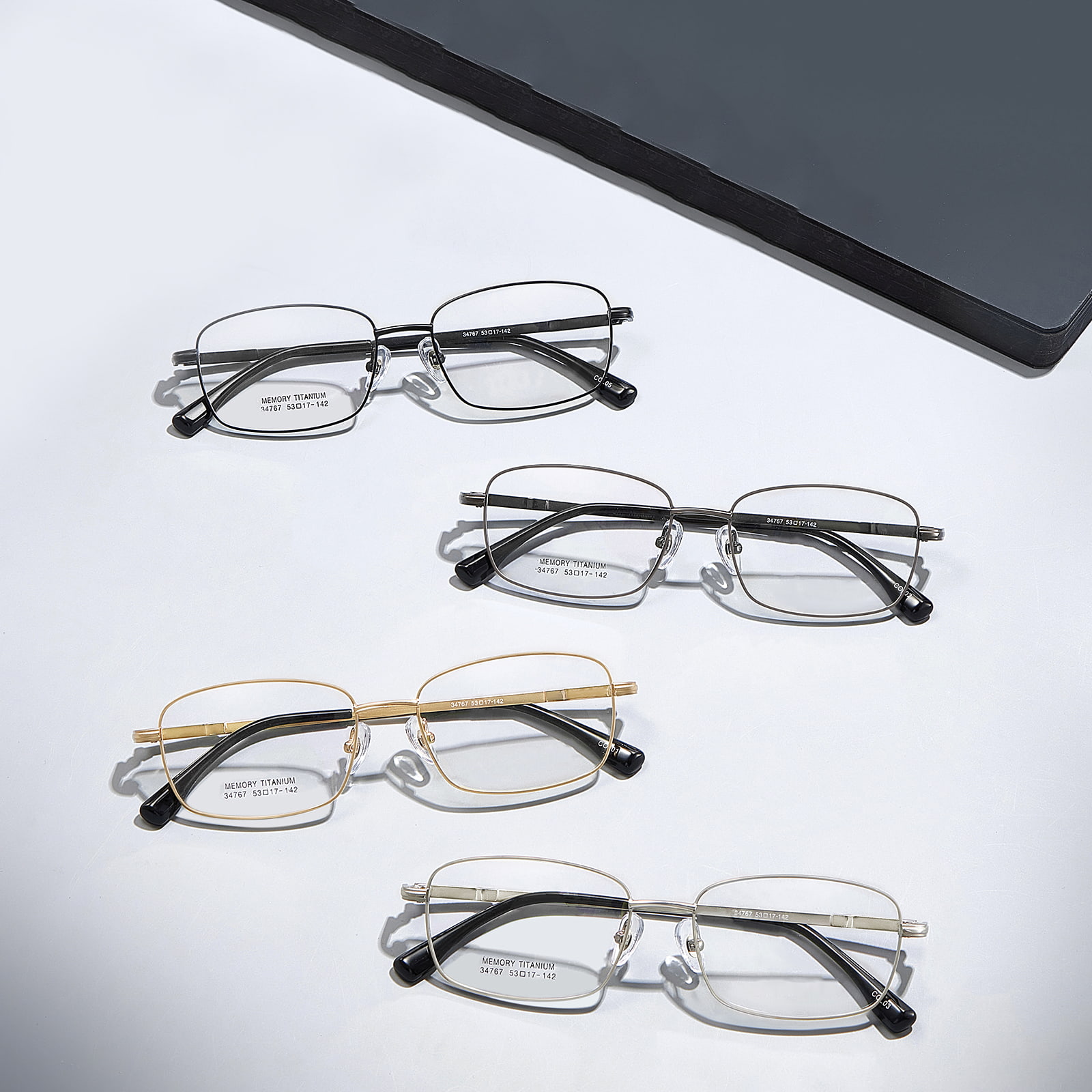 34767 Arbeidsplassminne Titanium anti-ekstruderingslegeringsbriller