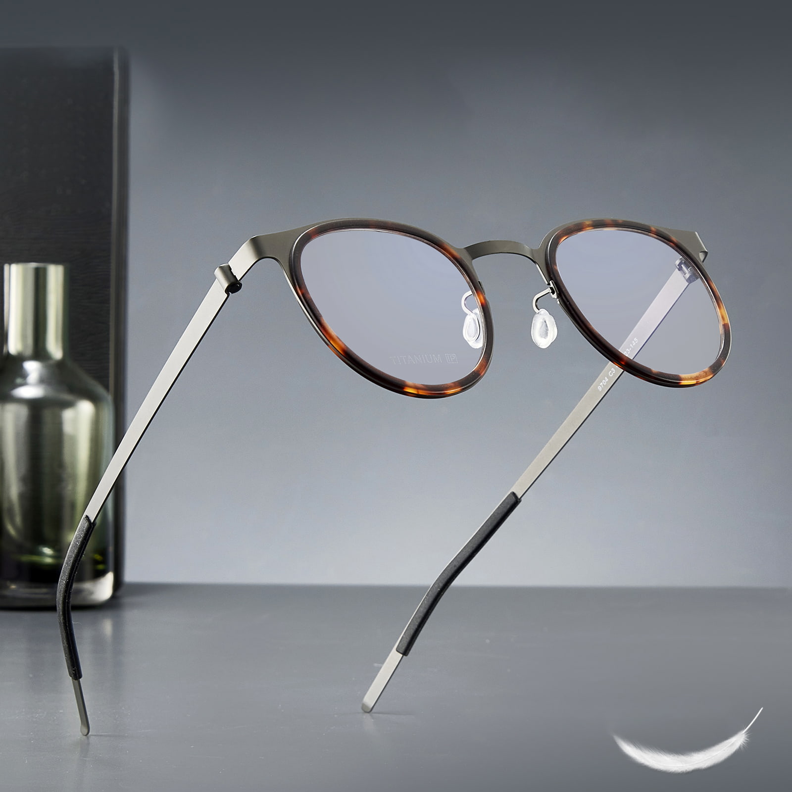 9704 Separate Rim Skrueløse Pure Titanium briller