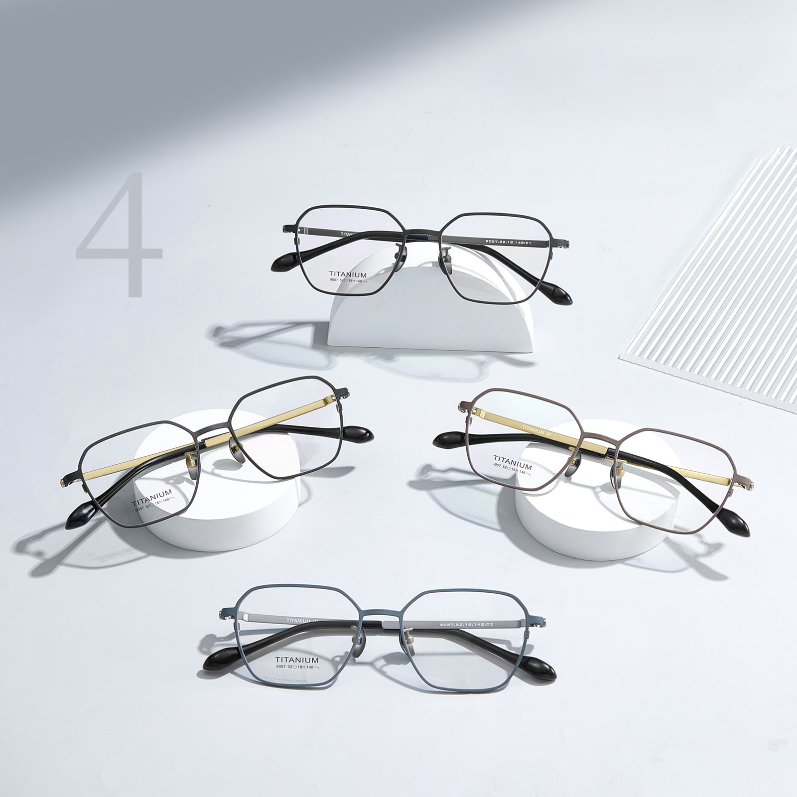 9057 Hexagonal Cut Personalized Pure Titanium Glass