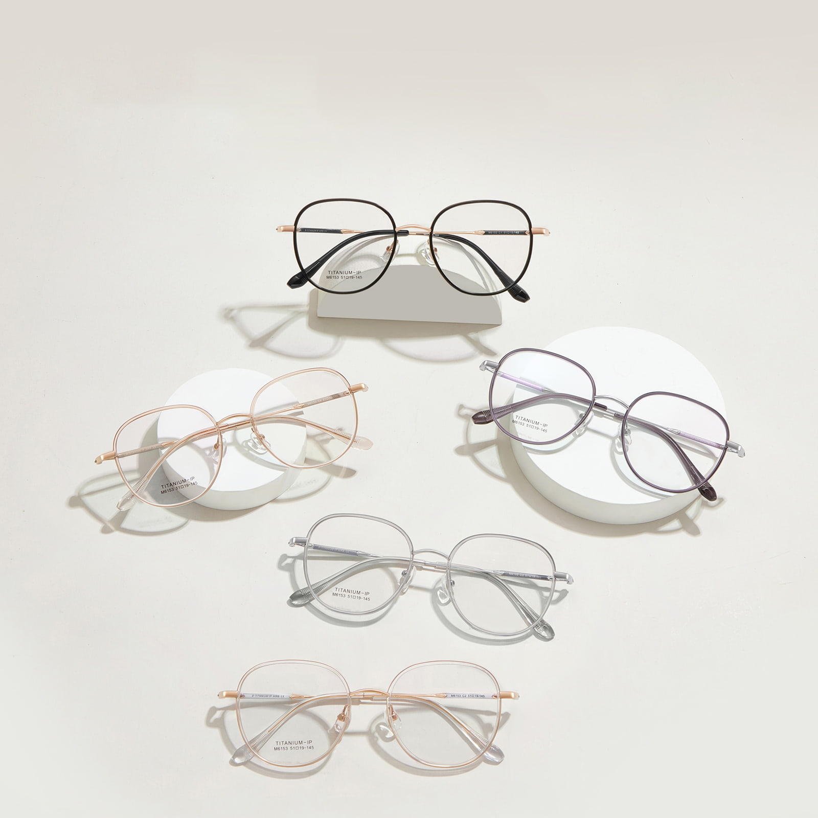 M6153 Rund Frame Titanium Ben Metalldetaljer Beta Titanium Glass