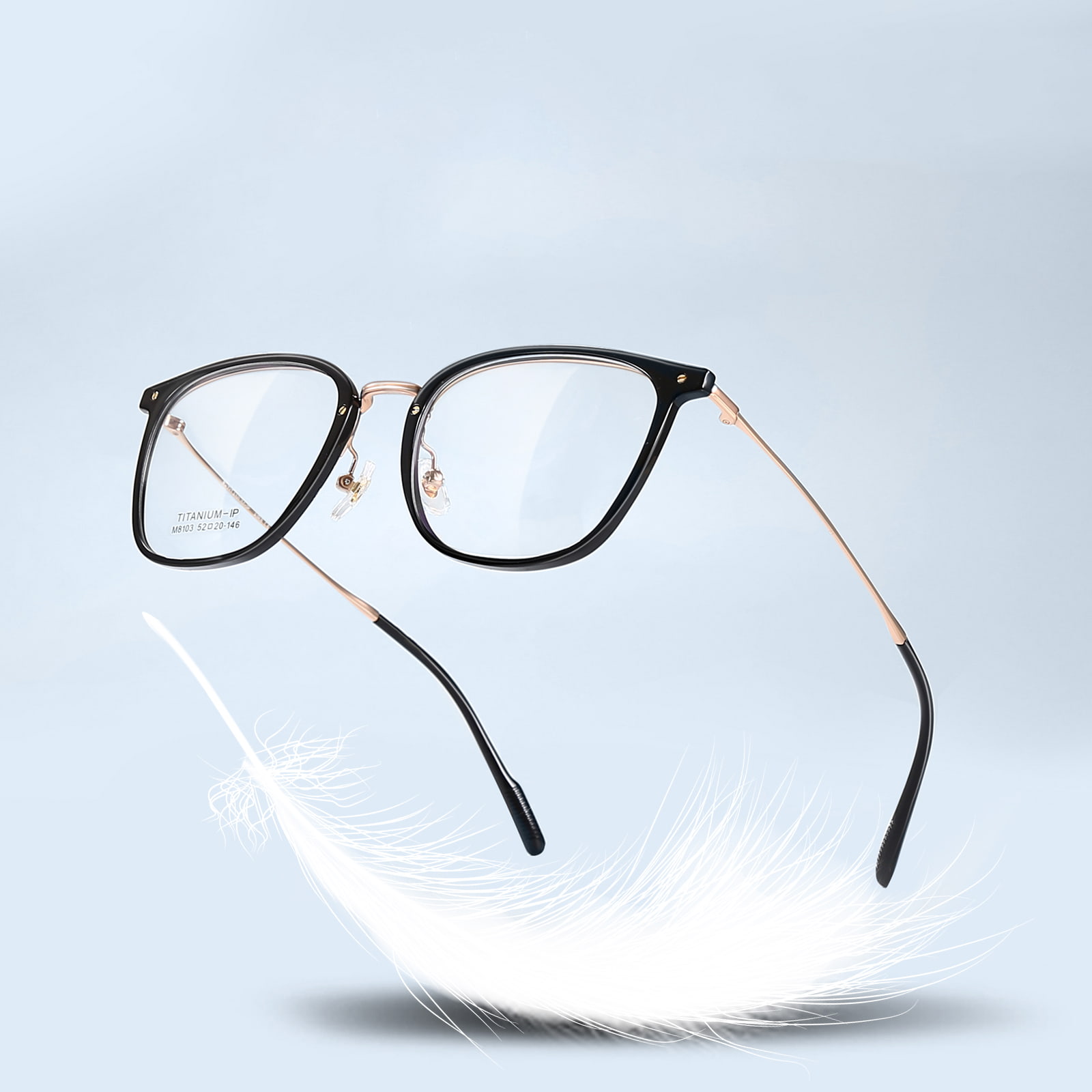 M8103 Drop-resistente, klare, ikke-deformerbare β-titanbrille