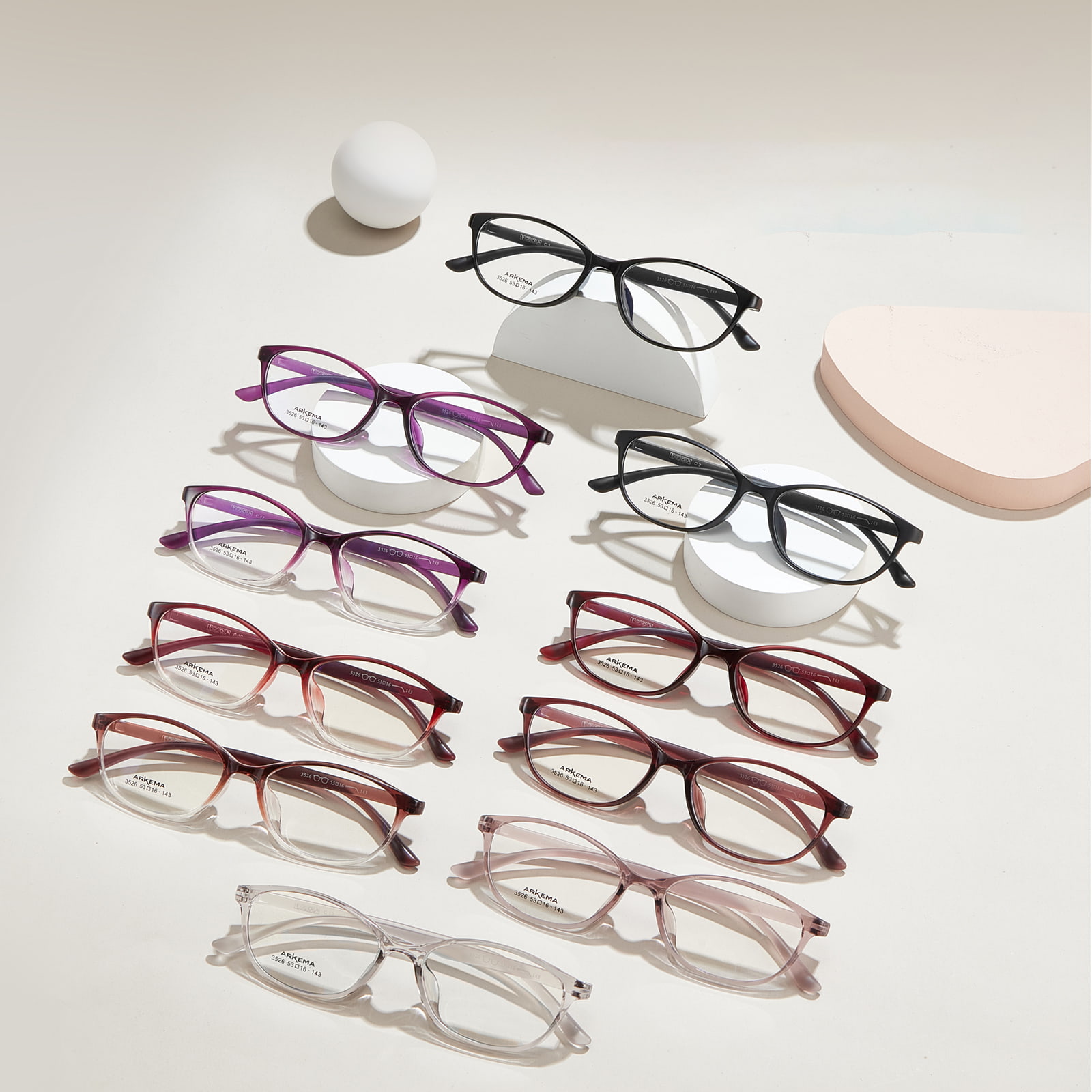 3526 Cat-Eye innfatning passer til TR90-briller