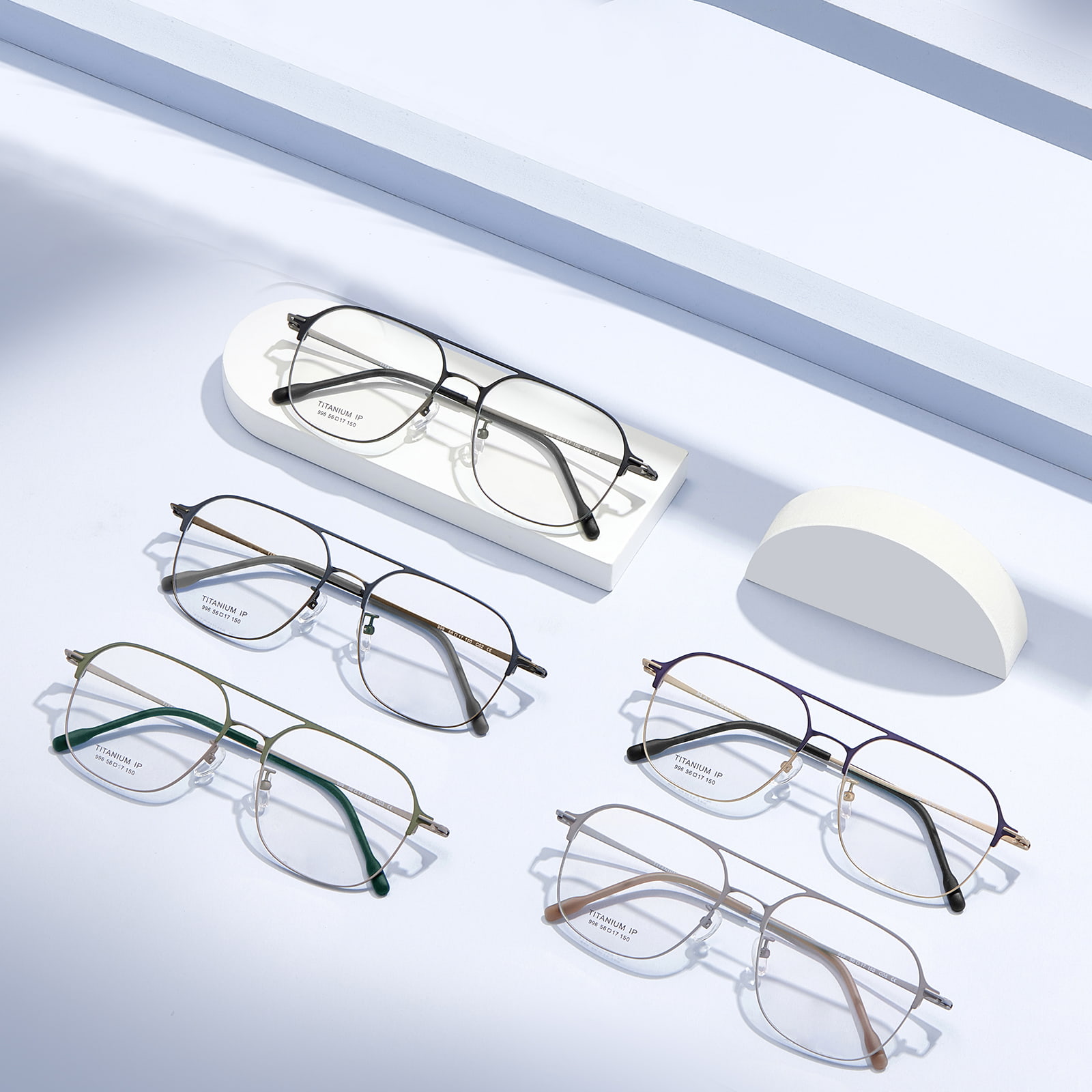 996 Double Beam One-Piece Pure Titanium briller