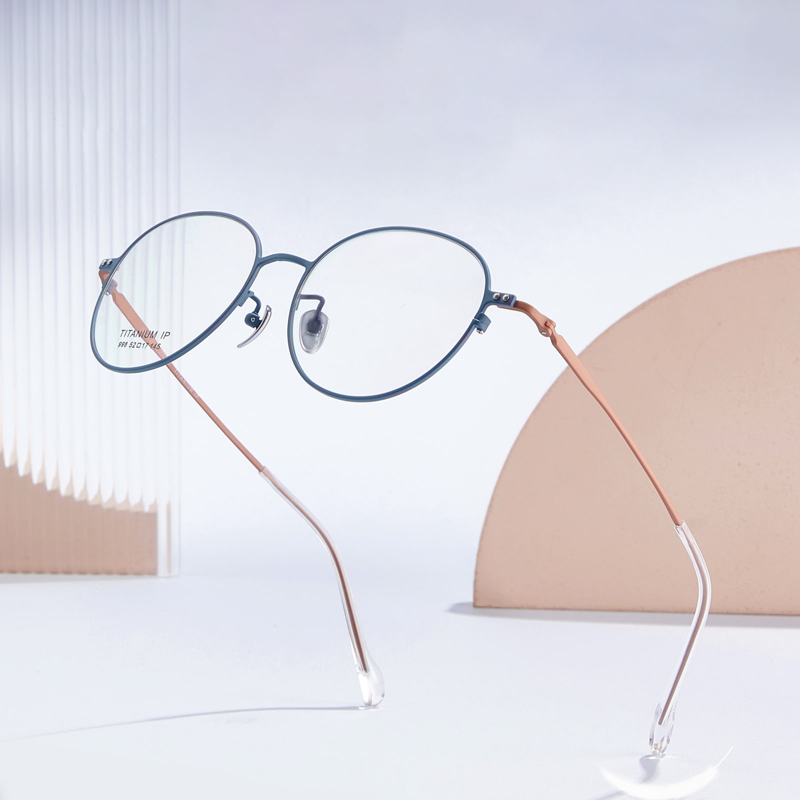 998 Ultra-tynn ramme Krystallplate fotdeksel Pure Titanium Glass