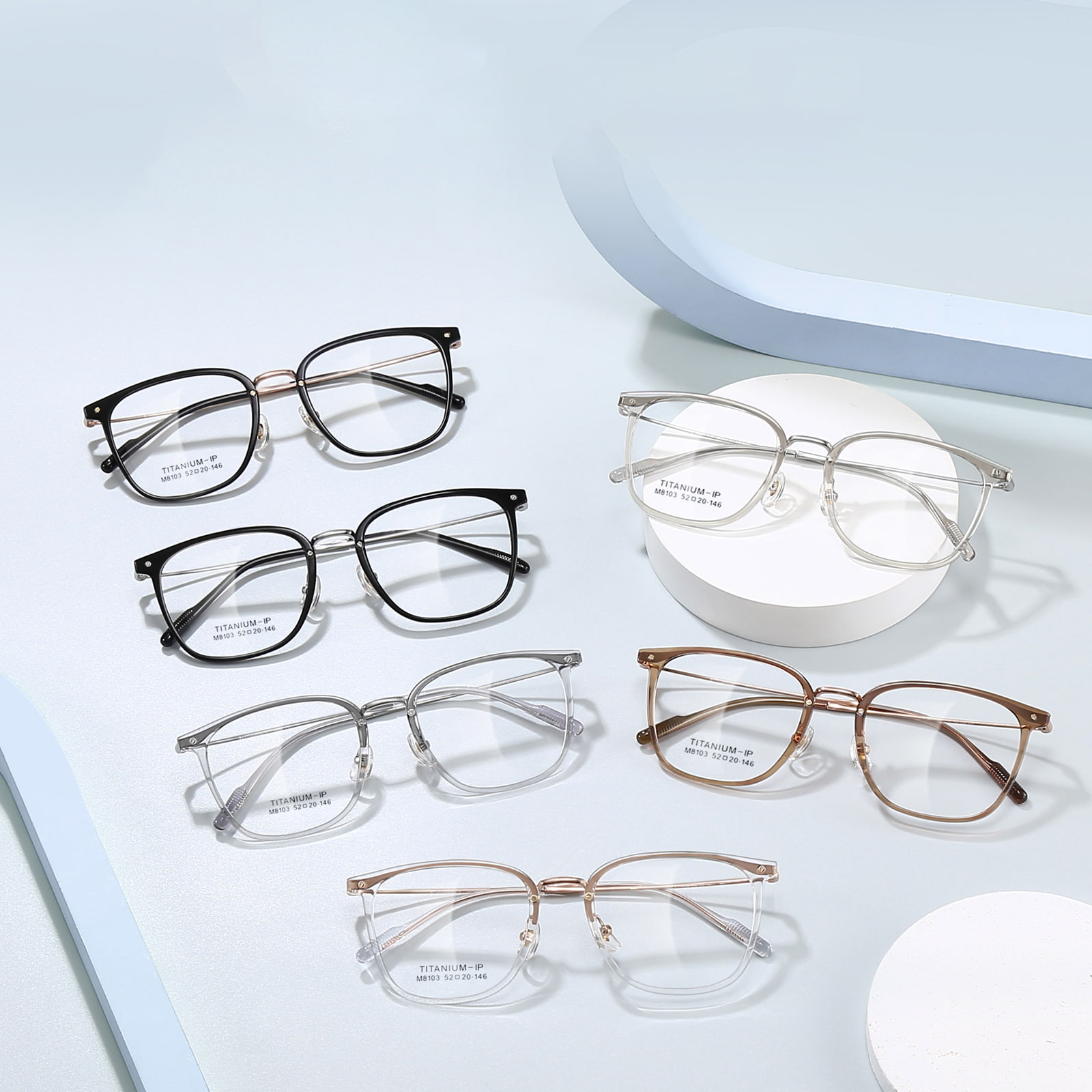 M8103 Drop-resistente, klare, ikke-deformerbare β-titanbrille