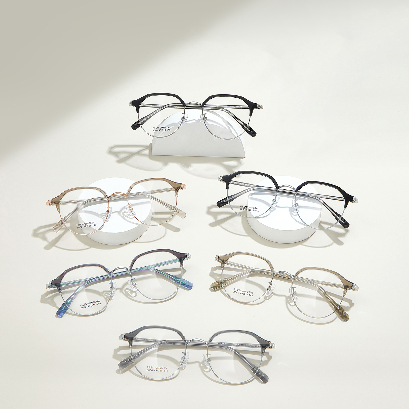 8086 Daily Reading Oval Frame Alloy Briller