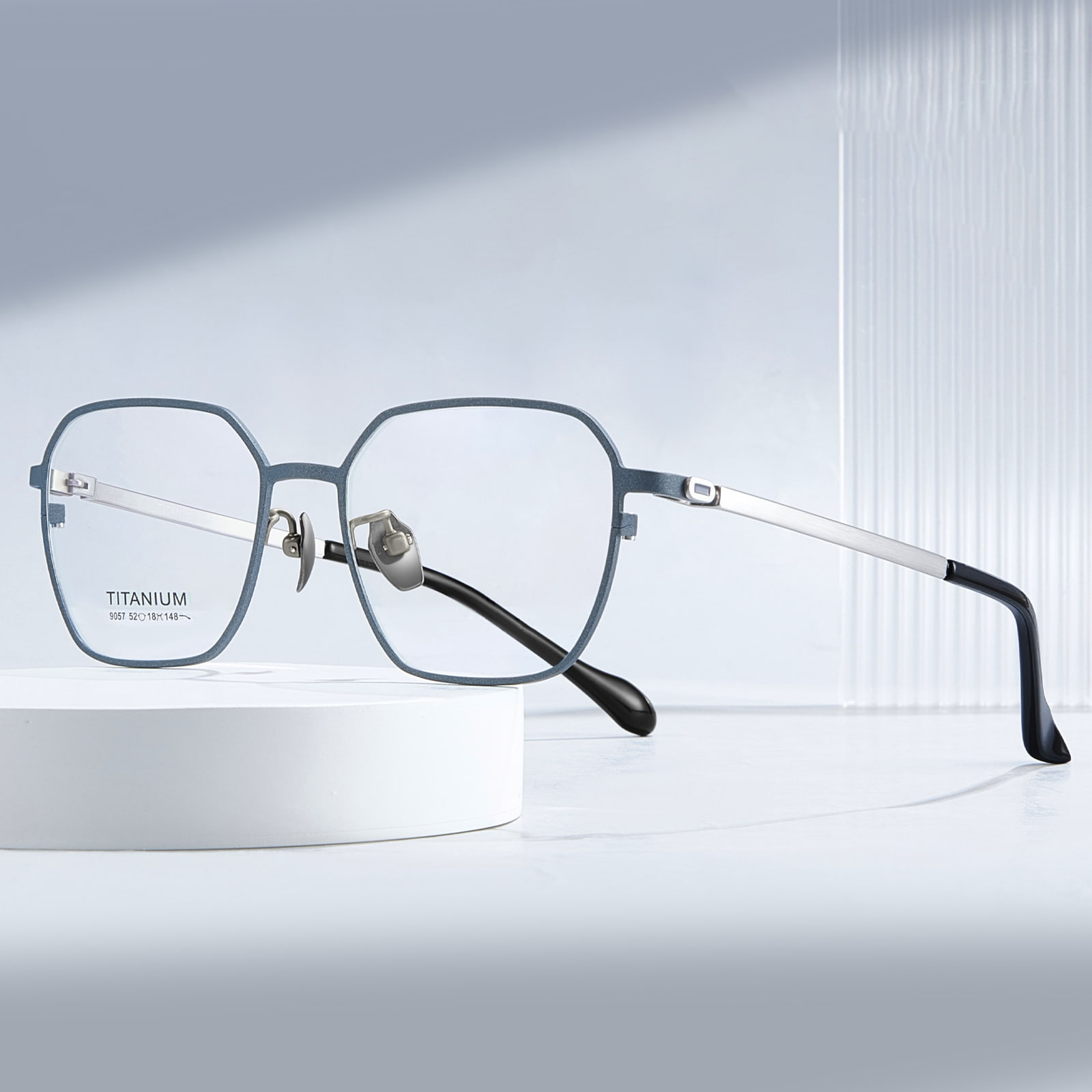 9057 Hexagonal Cut Personalized Pure Titanium Glass