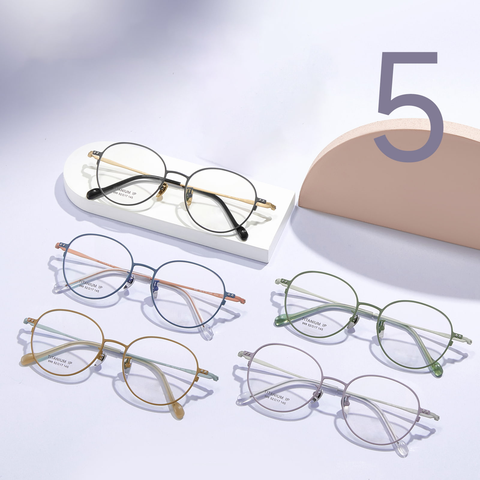 998 Ultra-tynn ramme Krystallplate fotdeksel Pure Titanium Glass