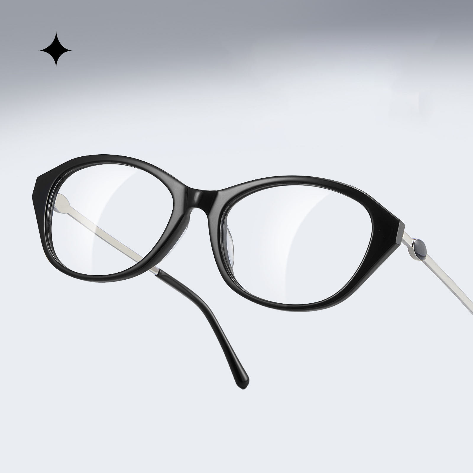 BC2039 Retro Cat-Eye Light Acetate-briller