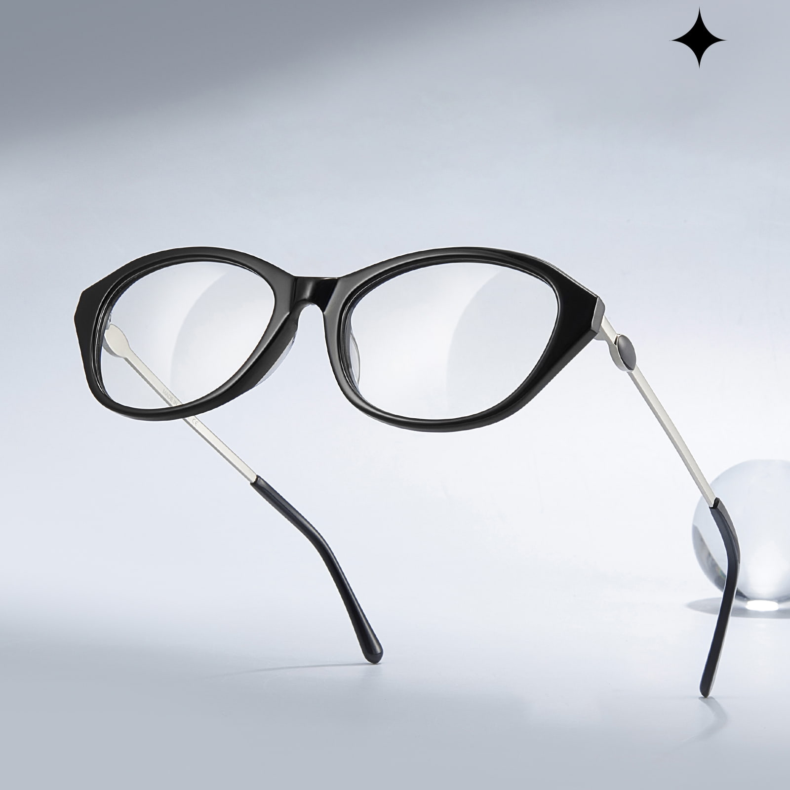 BC2039 Retro Cat-Eye Light Acetate-briller