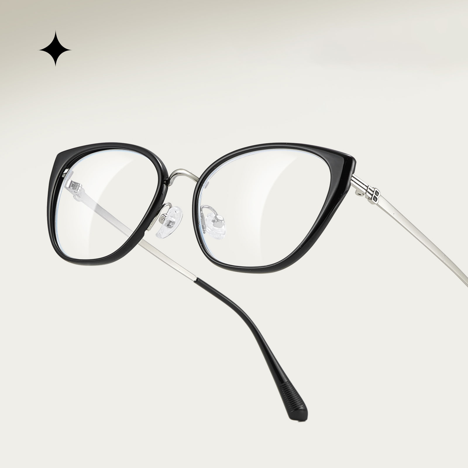 210448 Clear Cat-Eye stripete bokstaver med anti-blått lys