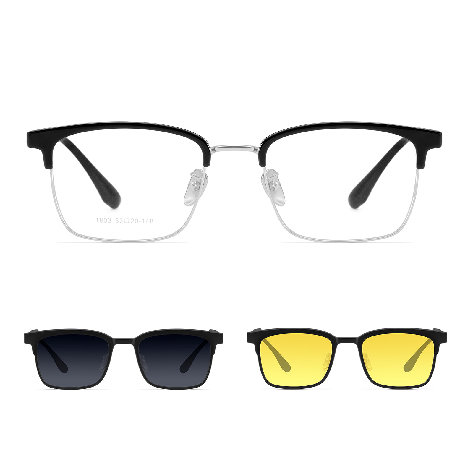 1803 Driving Myopia Solbriller Sterkt 3-i-1 magnetsett