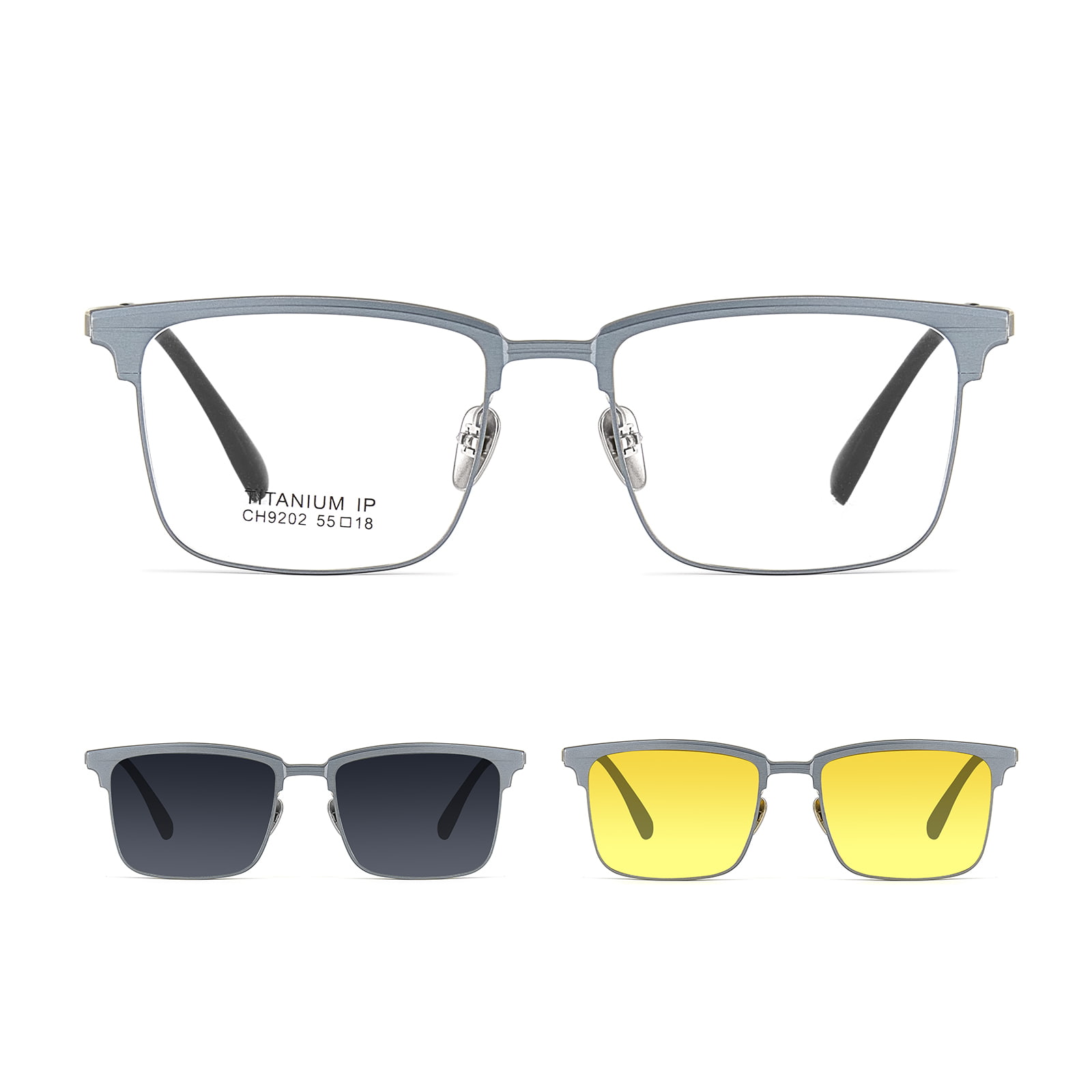 CH9202 Fint utskårne One-Piece Myopia tre-i-ett magnetiske solbriller