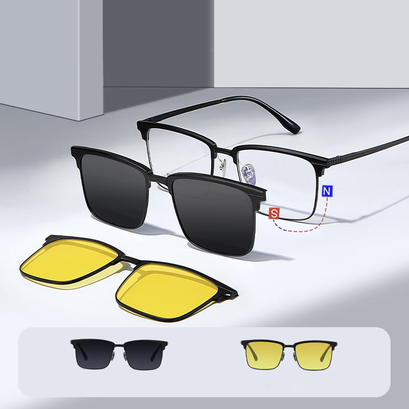 CH9202 Fint utskårne One-Piece Myopia tre-i-ett magnetiske solbriller
