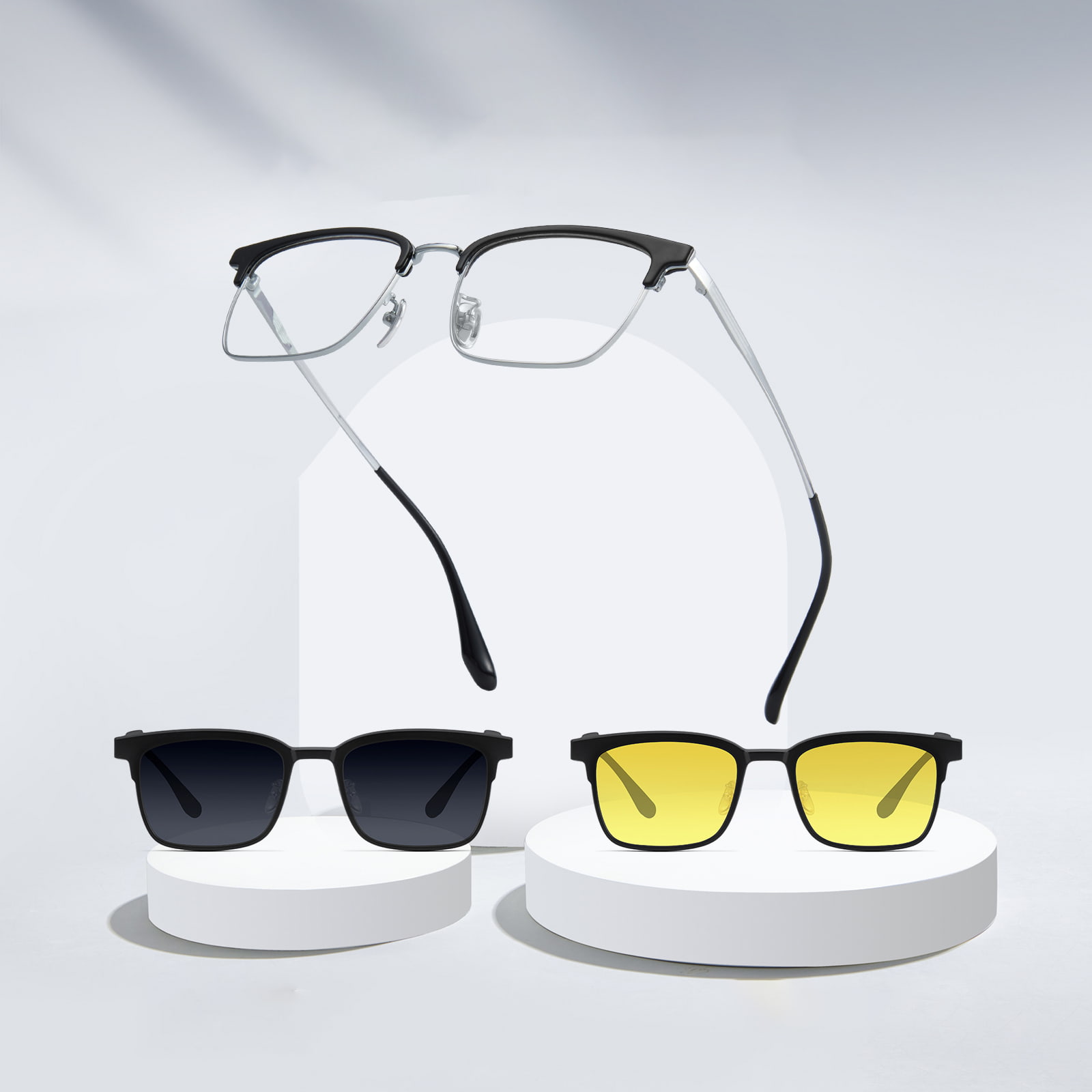 1803 Driving Myopia Solbriller Sterkt 3-i-1 magnetsett