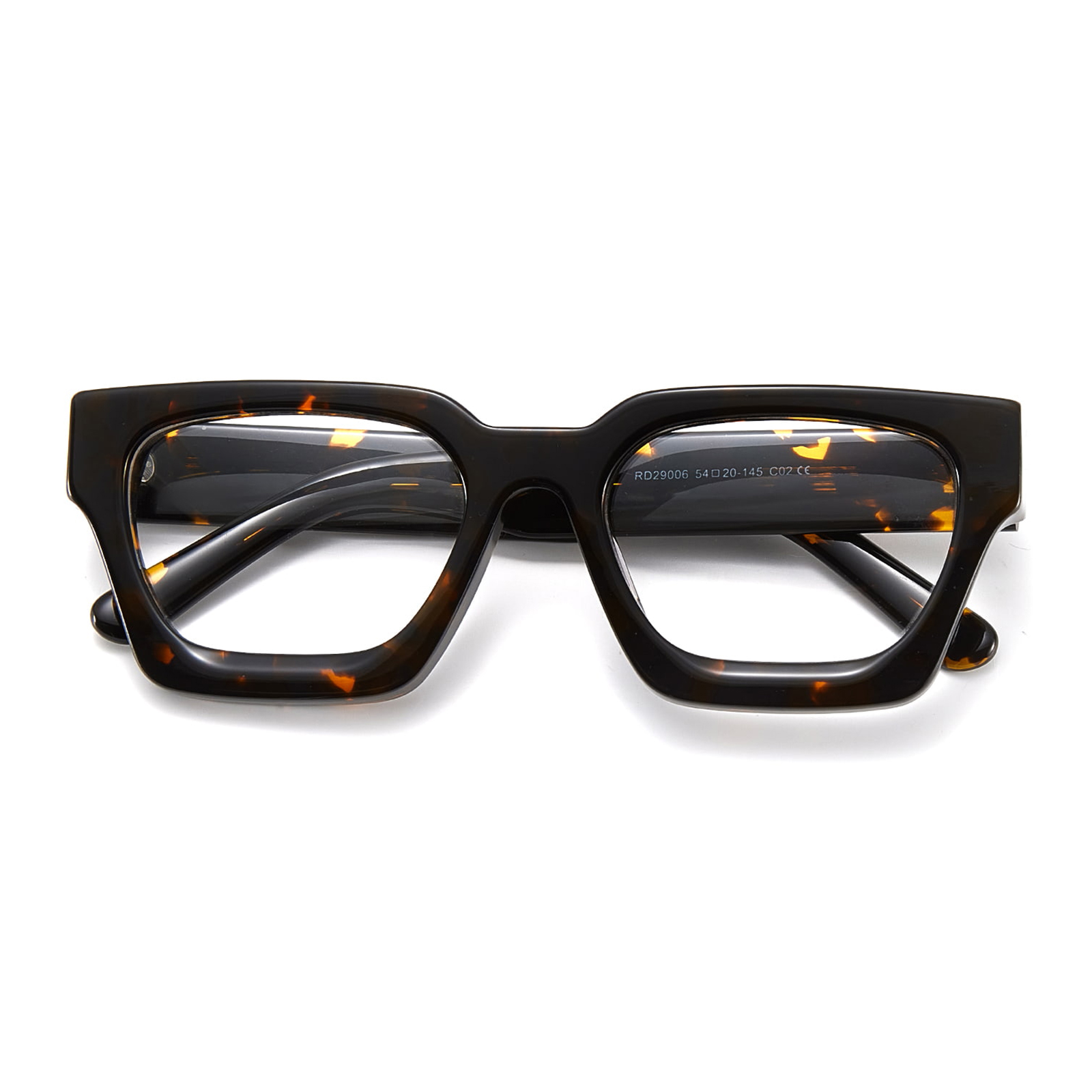 RD29006 Glass med ru firkantet ramme med hengslede acetat