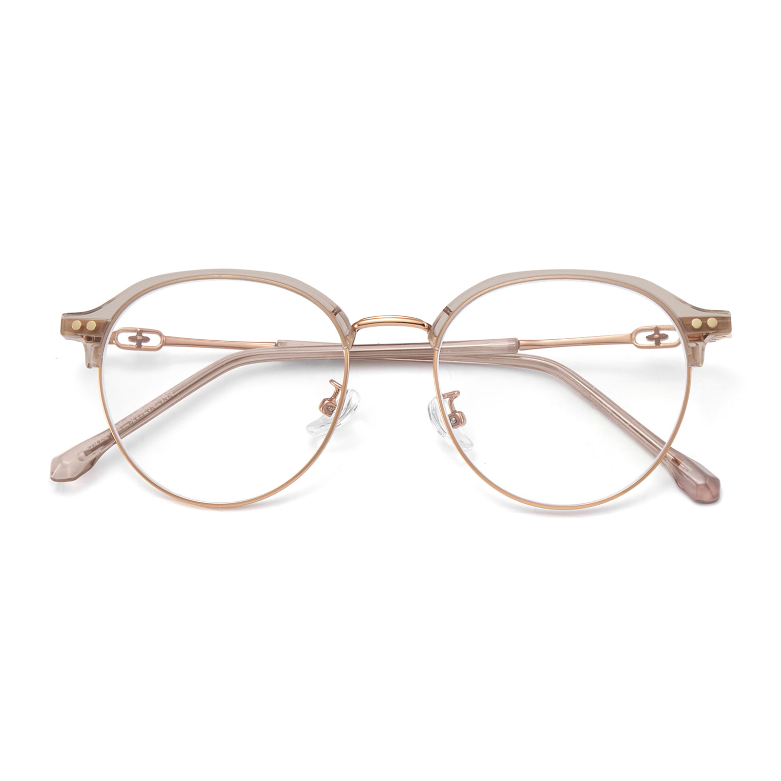 210131 Rund ramme Cross Casting Blue Light Blocking Glass